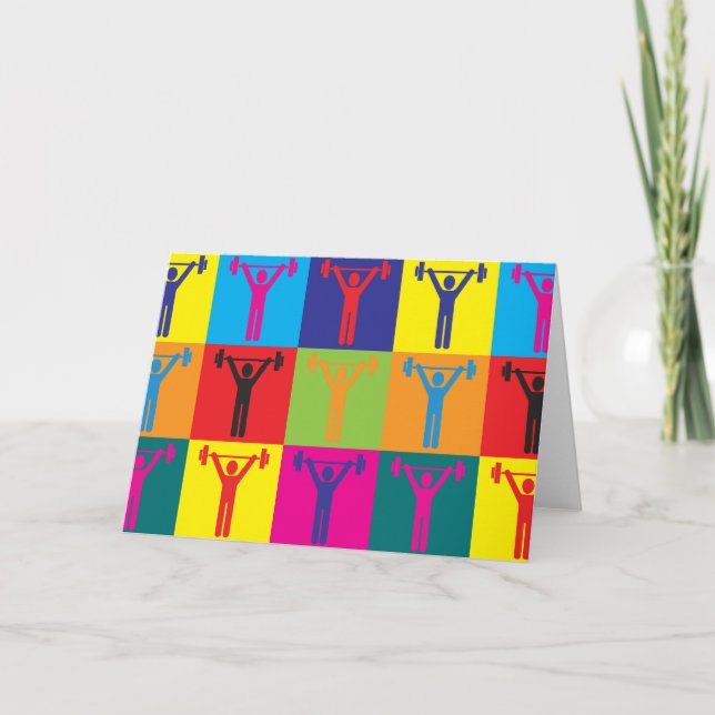 Weight Lifting Pop Art Card (Front)