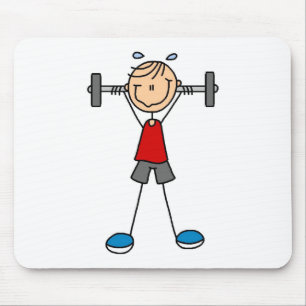 Weight Lifting Stick Figure Mousepad