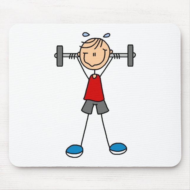 Weight Lifting Stick Figure Mousepad (Front)