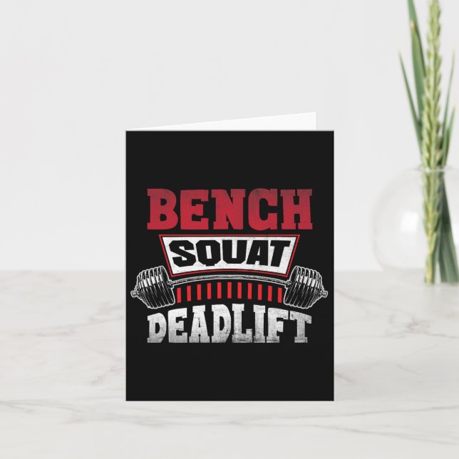 Weight Lifting Training Powerlifting Bench Squat D Card (Front)