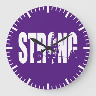 "Weight Lifting" Women's Motivation -  STRONG Large Clock