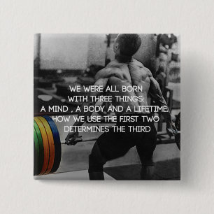 "Weight lifting" Workout Motivational 15 Cm Square Badge