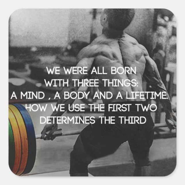 "Weight lifting" Workout Motivational Square Sticker (Front)