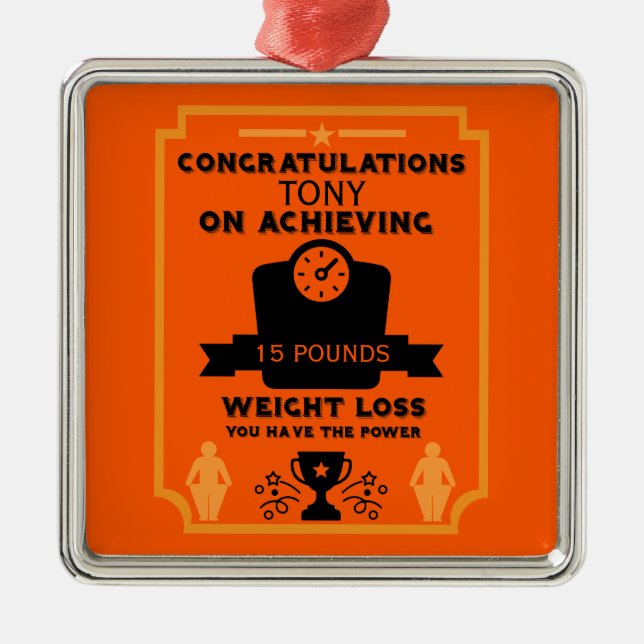 Weight Loss Congratulation Metal Ornament (Front)