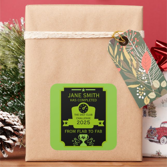 Weight Loss Congratulation Square Sticker (Holiday)