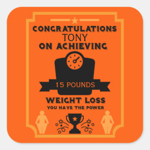 Weight Loss Congratulation Square Sticker