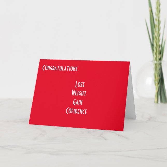 Weight loss congratulations greeting cards (Front)