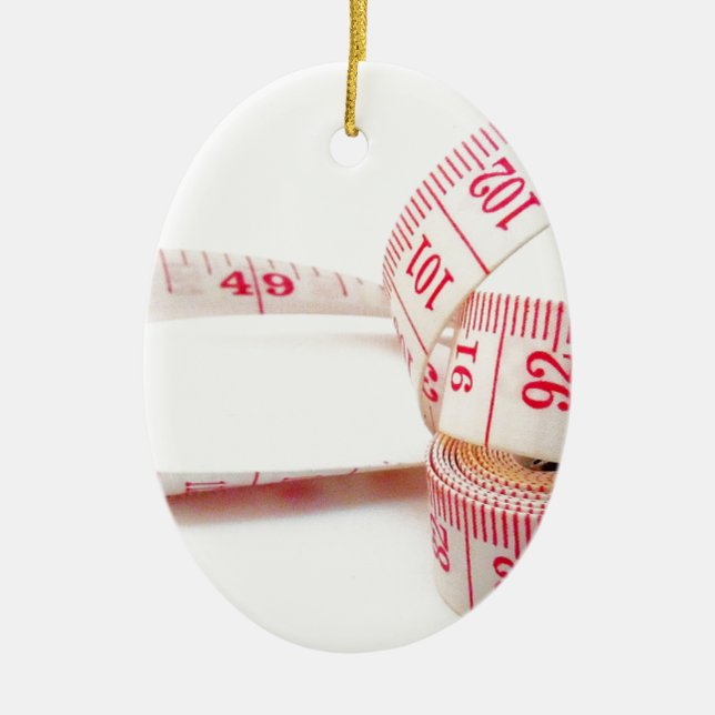 Weight Loss Measuring Tape Ceramic Ornament (Front)