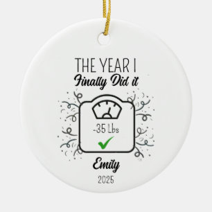Weight loss Ornament, Weight loss achievement gift Ceramic Ornament