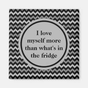 Weight loss positive affirmation in black and grey magnet
