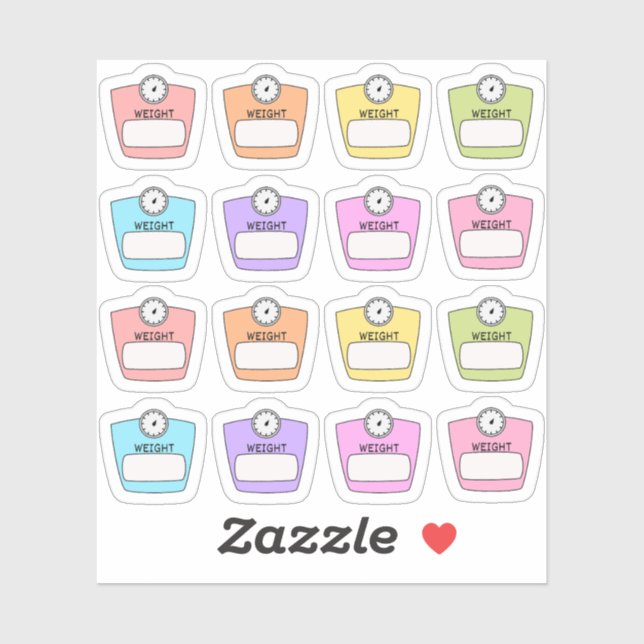 Weight Loss Scale Write-On Blank Labels Planner (Sheet)