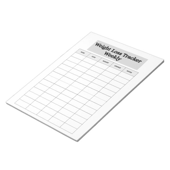 Weight Loss Tracker Notepad (Angled)