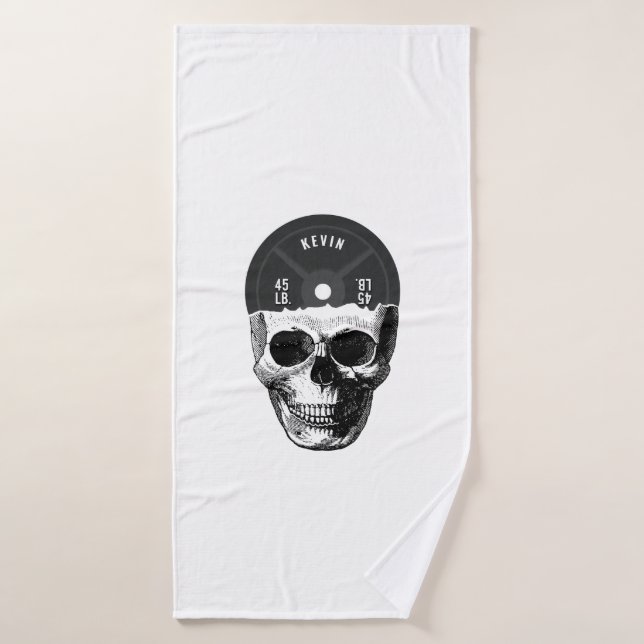 Weight Plate Skull Training Fitness Bodybuilding  Bath Towel (Bath Towel)
