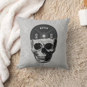Weight Plate Skull Training Fitness Bodybuilding Cushion