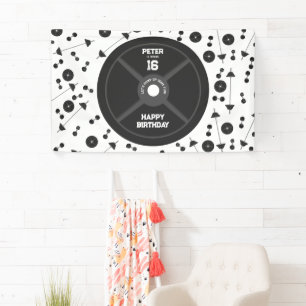 Weight Plate Training Fitness Gym Birthday Party Banner