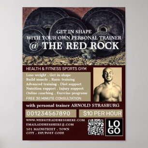 Weight Plates, Personal trainer, Gym Advertising Poster