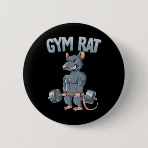 Weight Training Deadlift Gym Rat 6 Cm Round Badge