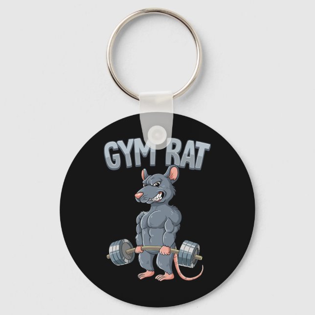 Weight Training Deadlift Gym Rat  Key Ring (Front)