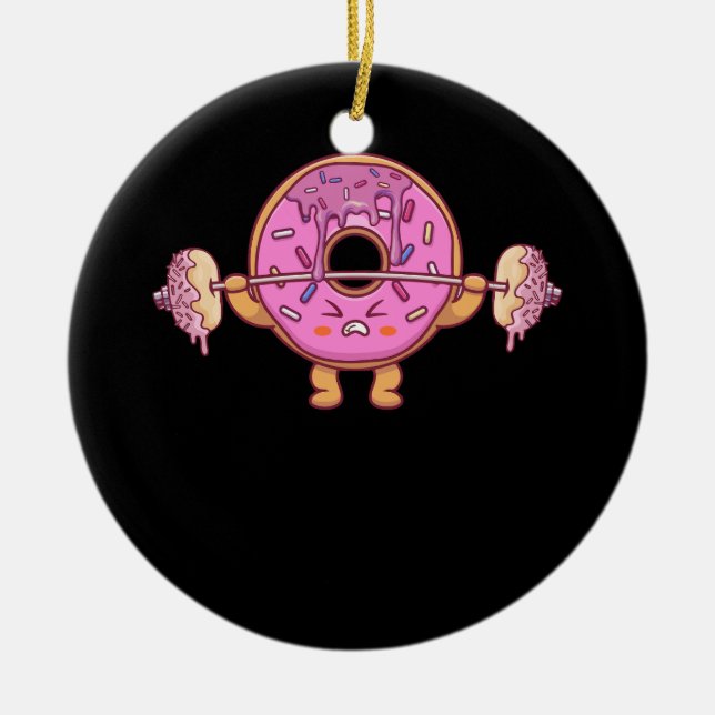 Weightlifing Barbell Funny Workout Gym Weightlifte Ceramic Ornament (Front)