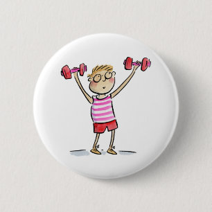 Weightlifter 6 Cm Round Badge