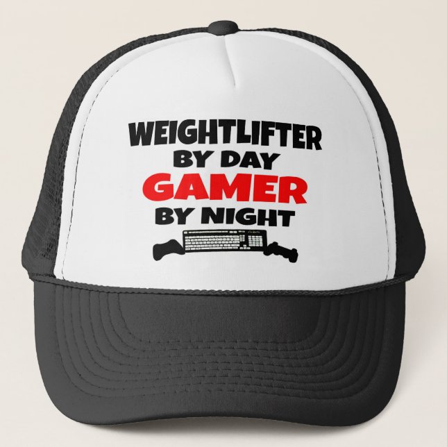 Weightlifter Gamer Trucker Hat (Front)