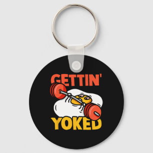 Weightlifter Getting Yoked Training Funny Bodybuil Key Ring