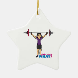 Weightlifter Girl - Medium Ceramic Ornament