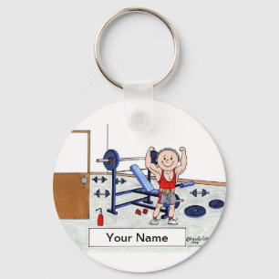 Weightlifter - Male  Key Ring
