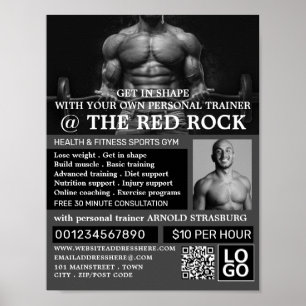 Weightlifter, Personal trainer, Gym Advertising Poster
