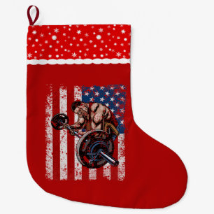 Weightlifter Preacher Curl Gym Large Christmas Stocking