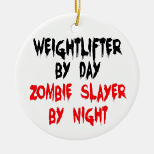 Weightlifter Zombie Slayer Ceramic Ornament