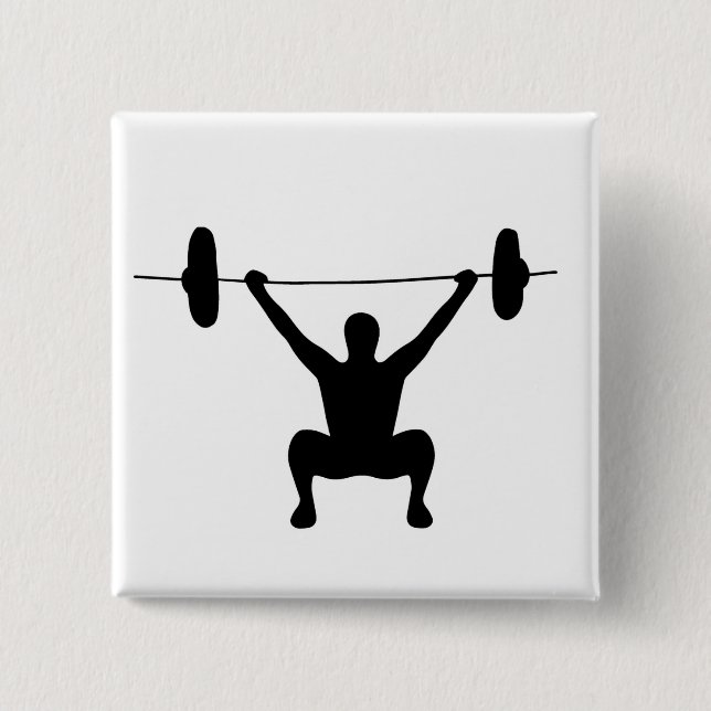 Weightlifting 15 Cm Square Badge (Front)