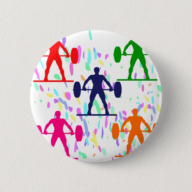 WEIGHTLIFTING 6 CM ROUND BADGE (Front)