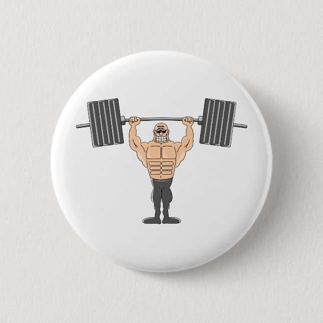 Weightlifting 6 Cm Round Badge (Front)