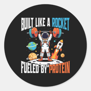 Weightlifting And Bodybuilding Astronaut Space Cos Classic Round Sticker