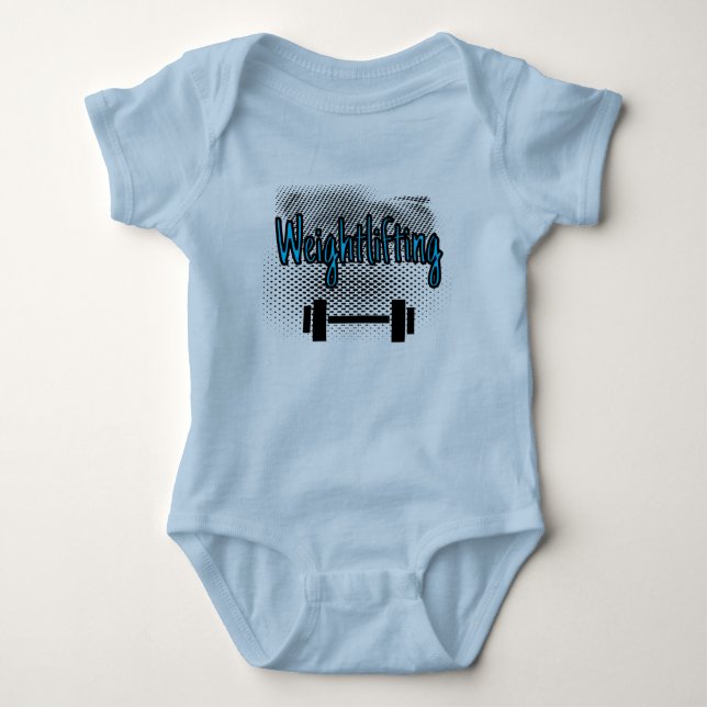 Weightlifting Bar Baby Bodysuit (Front)