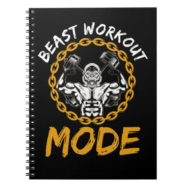 Weightlifting Beast Workout Gorilla Notebook (Front)