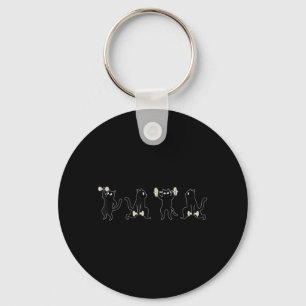 Weightlifting Black Cat Gym Deadlift Fitness Key Ring