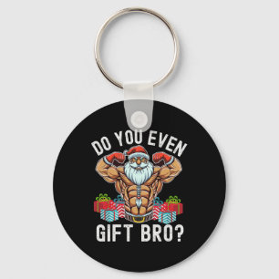 Weightlifting Bodybuilding Christmas Santa Christm Key Ring