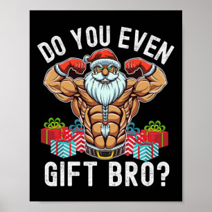 Weightlifting Bodybuilding Christmas Santa Christm Poster
