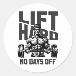 Weightlifting Bodybuilding Gym Motivation Saying 1 Classic Round Sticker