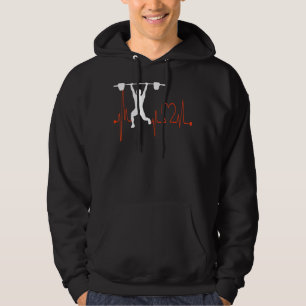 Weightlifting Bodybuilding Heartbeat EKG Gym Motiv Hoodie
