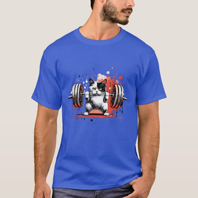 weightlifting cat vintage T-Shirt (Front)