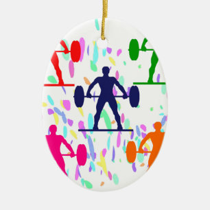 WEIGHTLIFTING CERAMIC ORNAMENT