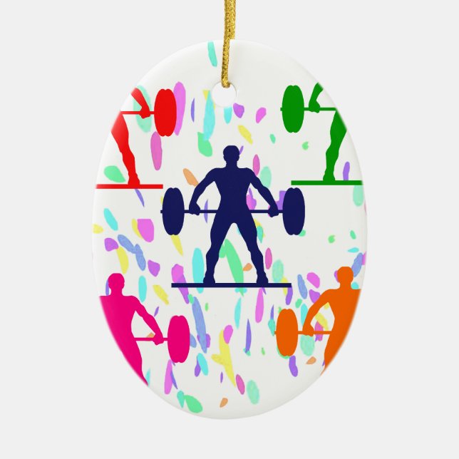 WEIGHTLIFTING CERAMIC ORNAMENT (Front)