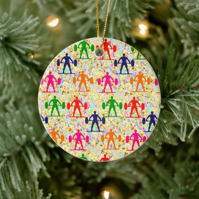 Weightlifting    ceramic ornament (Tree)