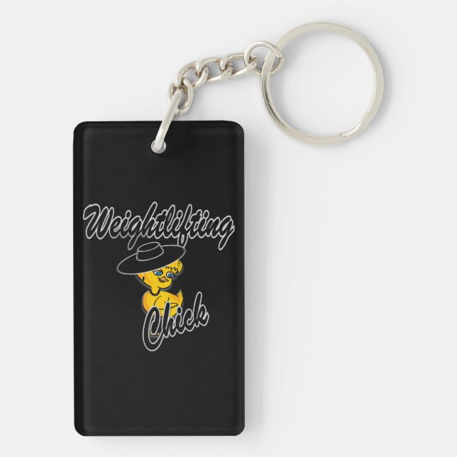 Weightlifting Chick #4 Key Ring (Back)