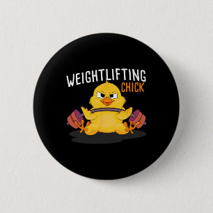 Weightlifting Chick Bodybuilding Workout Gym Women 6 Cm Round Badge