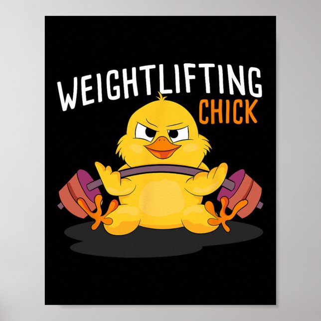 Weightlifting Chick Bodybuilding Workout Gym Women Poster (Front)