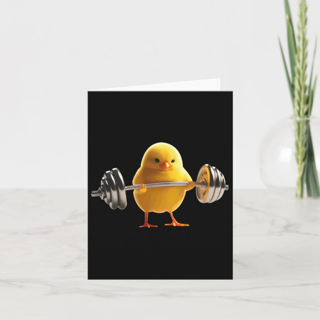 Weightlifting Chick Gym Bodybuilding Workout Fitne Card (Front)